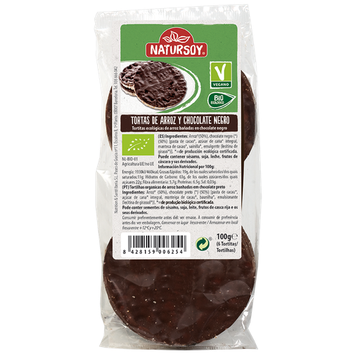 Natursoy - Coquetes d'arròs xocolata negra