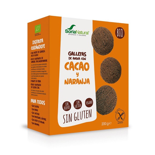 Sorianatural- galetes de civada amb cacau i taronja sense glúten 200g